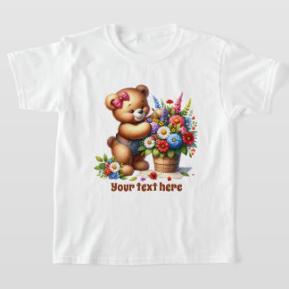 T-shirt Ours personnalisable pour filles mignonnes