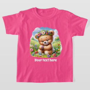 T-shirt Ours personnalisable pour filles mignonnes
