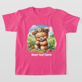 T-shirt Ours personnalisable pour filles mignonnes
