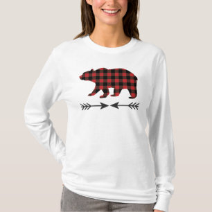 T-shirt Ours Plaid Noir Rouge