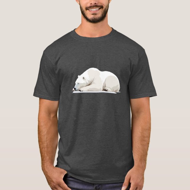 T-shirt Ours Polaire Adorable Mignonne Animal Dormir Relax (Devant)