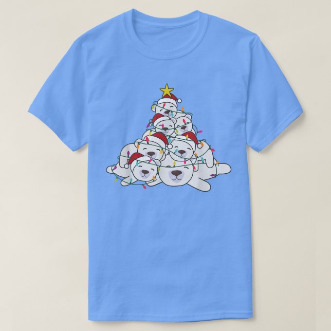 T-shirt Ours polaire Arbre de Noël Animaux amusants Noël P (Design devant)