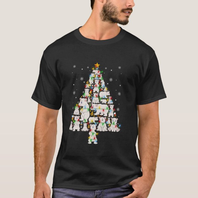 T-shirt Ours Polaire Arbre de Noël Drôle moche Pol de Noël (Devant)