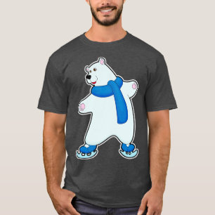 T-shirt Ours polaire au patinage sur glace avec Ecarf
