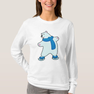 T-shirt Ours polaire au patinage sur glace avec Ecarf