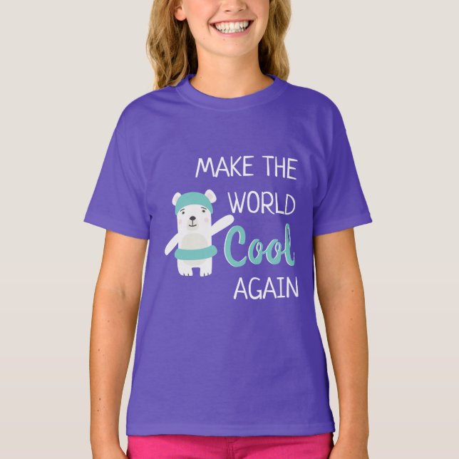 T-shirt Ours polaire avec anneau de nage changement climat (Devant)