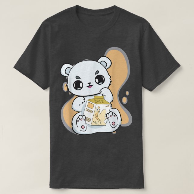 T-shirt Ours polaire Boba Cute Anime Kawaii Pearl Banana M (Design devant)