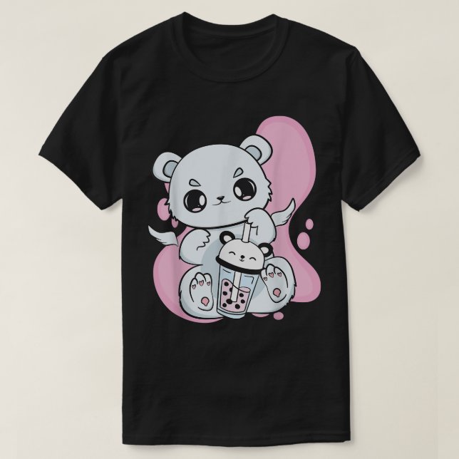 T-shirt Ours Polaire Bubble Thé Avec Fraise Bob (Design devant)