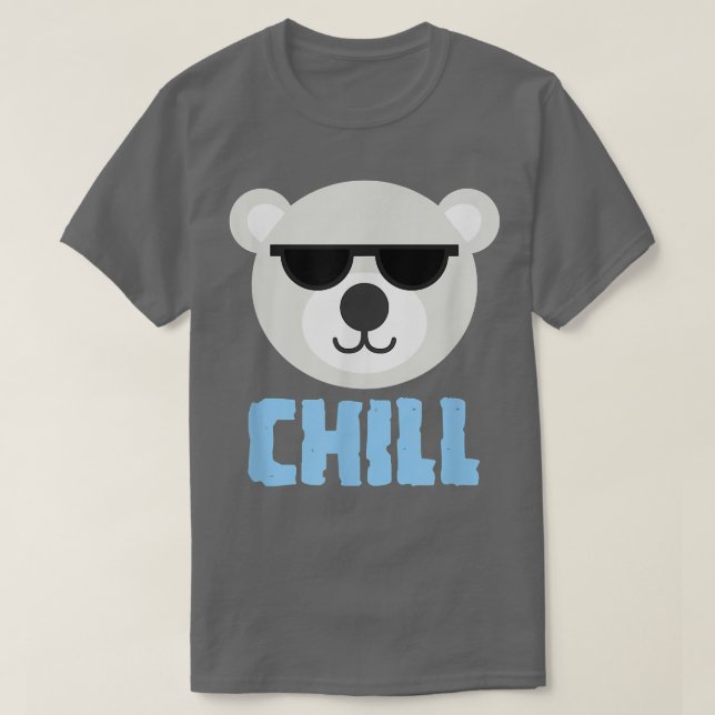 T-shirt Ours Polaire Chillant Dans Les Lunettes De Soleil  (Design devant)