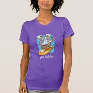 T-shirt Ours polaire cool surfant avec cartoon cocktail