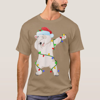 T-shirt Ours Polaire Dabbing Xmas Lumières Funky Ours Pola