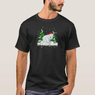 T-shirt Ours polaire de Noël mignon Rouge chapeau de Père