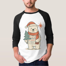 T-shirt ours polaire de Noël mignon | Scandinave 