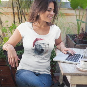 T-shirt Ours polaire de Noël, personnalisable