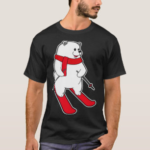 T-shirt Ours polaire en ski avec ski