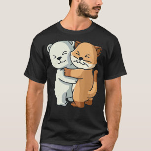 T-shirt Ours Polaire Et Chat Kitten Mignonne Animal Accroc
