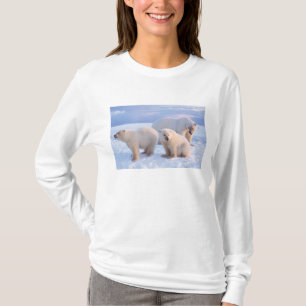 T-shirt Ours polaire femelle avec des oursons sur la glace