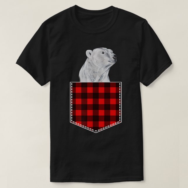 T-shirt Ours Polaire Mignonne En Sortie De Poche (Design devant)
