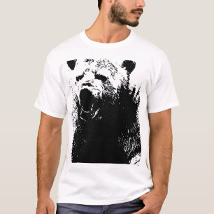 T-shirt Ours polaire noir et blanc Pop Art
