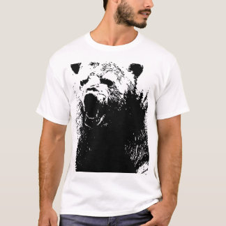 T-shirt Ours polaire noir et blanc Pop Art