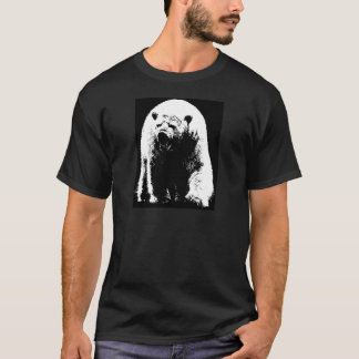 T-shirt Ours polaire noir et blanc Pop Art