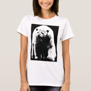 T-shirt Ours polaire noir et blanc Pop Art