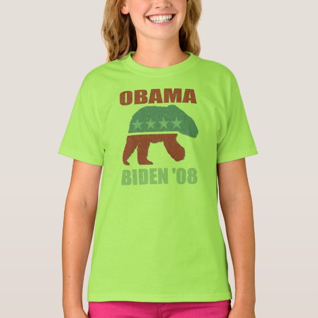 T-shirt Ours polaire Obama Biden '08 Chemise Ringer pour e (Devant)