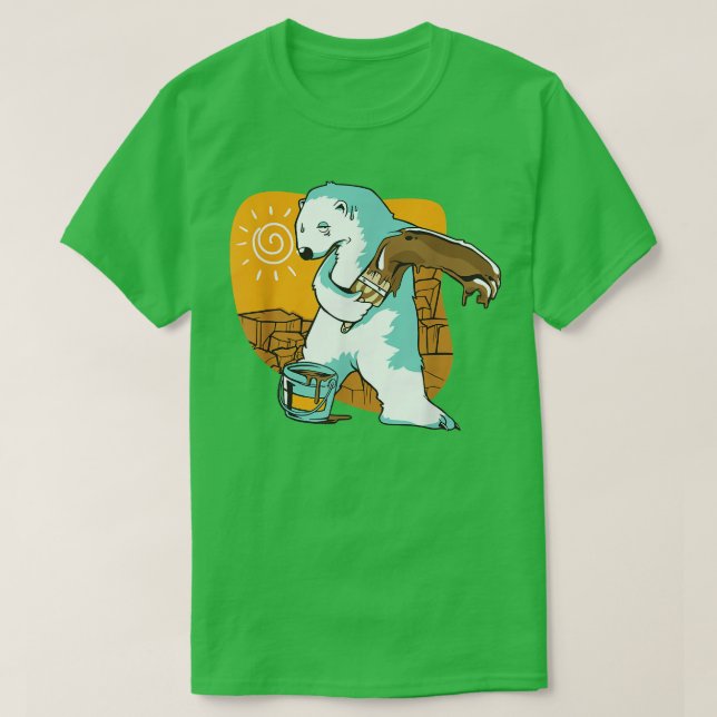 T-shirt Ours polaire Peinture Brown De l'environnement Cli (Design devant)