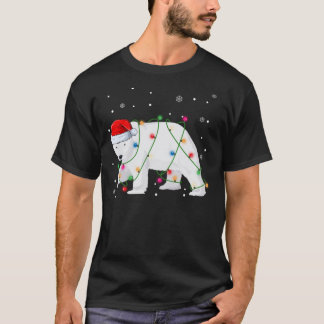T-shirt Ours polaire père Noël Lumières Arbre de Noël Ours
