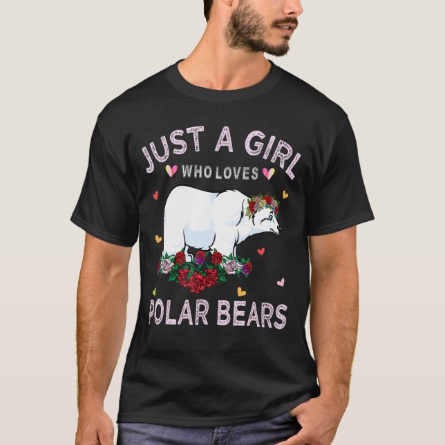 T-shirt Ours Polaire Pour Les Femmes Juste Une Fille Qui A (Devant)