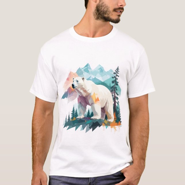 T-shirt Ours polaire Vector Art Animal Majestic Nature sau (Devant)