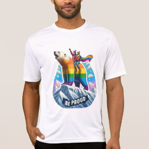 T-shirt Ours polaire vibrant Perché sur la montagne avec d