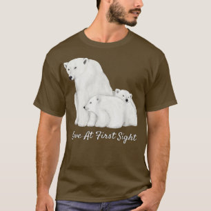 T-shirt Ours Polaires Aime À La 1ère Vue Animal Cercle Arc