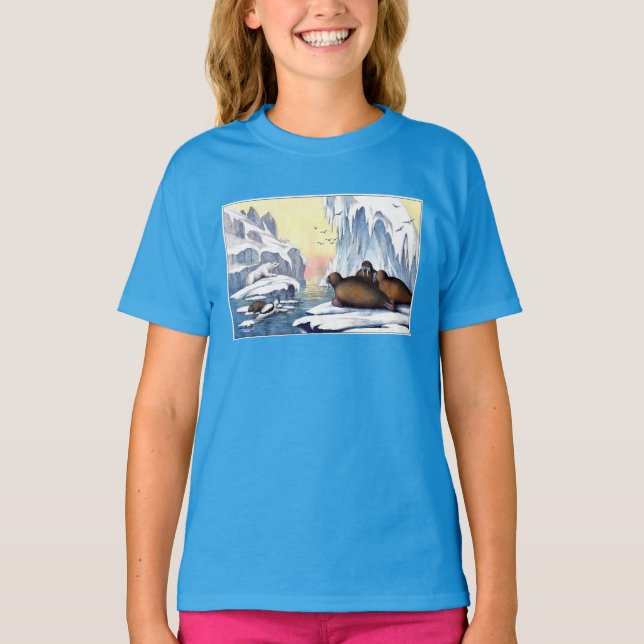 T-shirt Ours Polaires, Walrus Et Phoques (Devant)