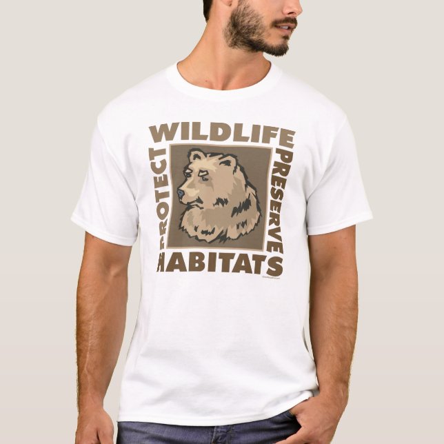 T-shirt Ours - Protéger la faune Préserver les habitats (Devant)