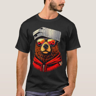 T-shirt Ours Rétro Drôle Avec Casquette De Râpe À Fromage