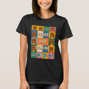 T-shirt Ours Rétro et jeu vidéo drôle amateur d'ours jeux