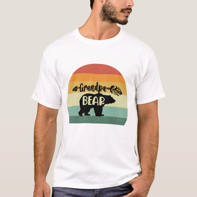 T-shirt Ours Retro Sunset Grandpa (Devant)