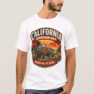 T-shirt Ours Rétro Vintage Jour d'Admission Californie & P