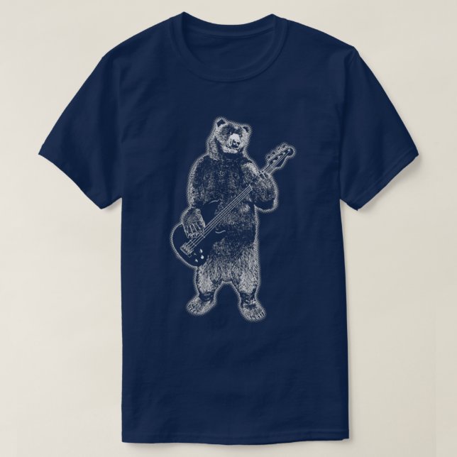 T-shirt Ours Rock Grizzly Ours Jouer Guitare  (Design devant)