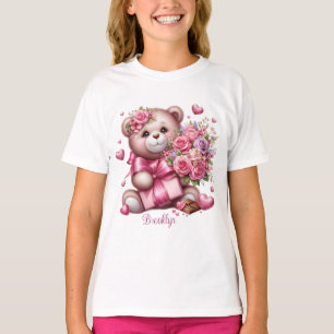 T-shirt Ours Rose de la Saint-Valentin