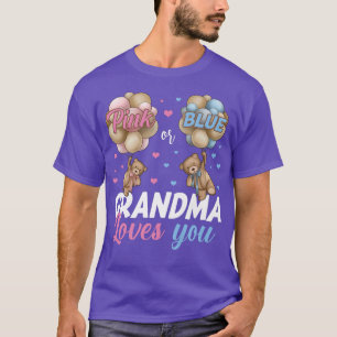 T-shirt Ours Rose Ou Bleu Grand-mère T'aime Révélation Du