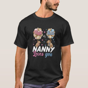 T-shirt Ours Rose Ou Bleu Nanny Vous Aime Révéler Le Sexe