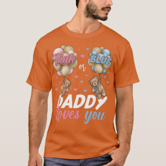 T-shirt Ours Rose Ou Bleu Papa Vous Aime Révéler Le Sexe