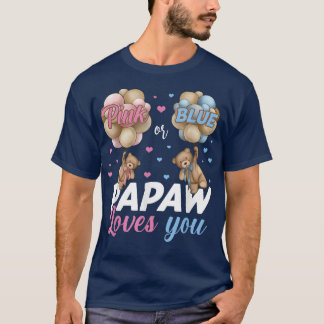 T-shirt Ours Rose Ou Bleu Papaw Vous Aime Genre Révélation