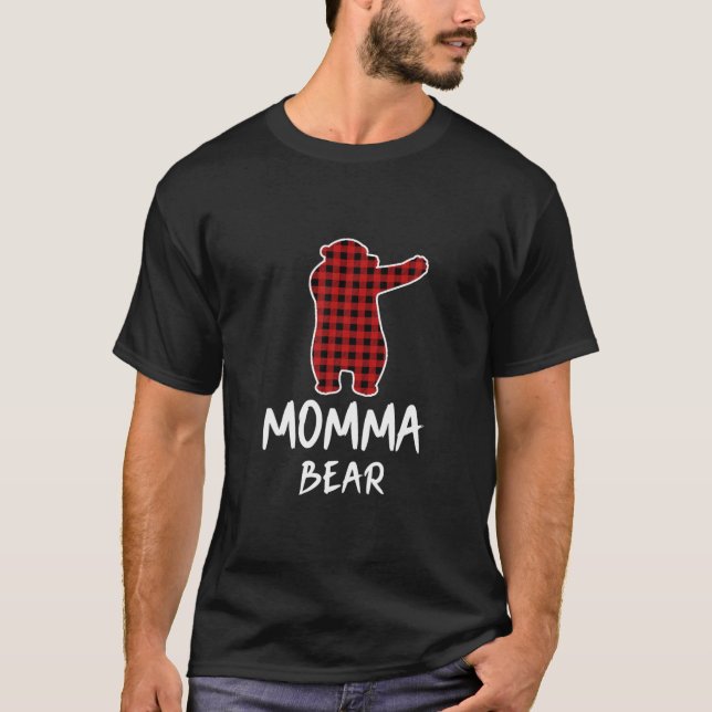 T-shirt Ours rouge carapace pendant Noël Pyjama Maman Matc (Devant)