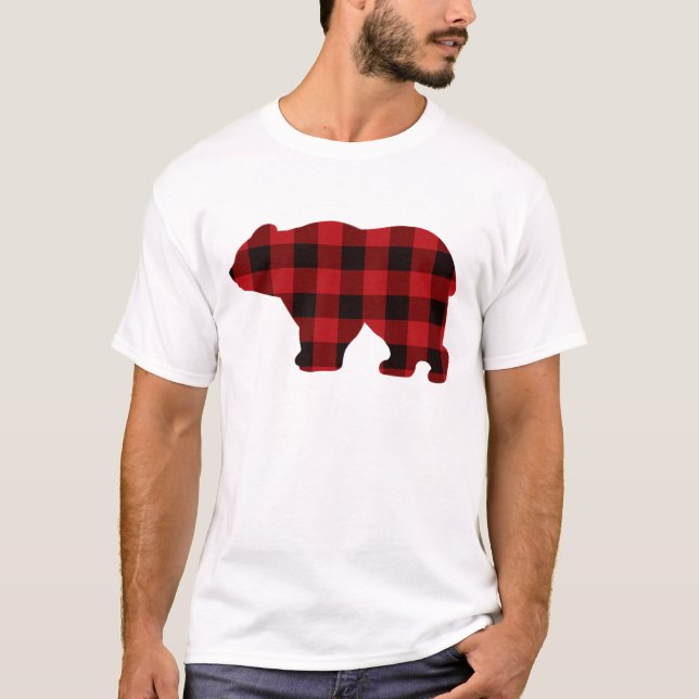 T-shirt Ours rouge et noir plat du pays (Devant)