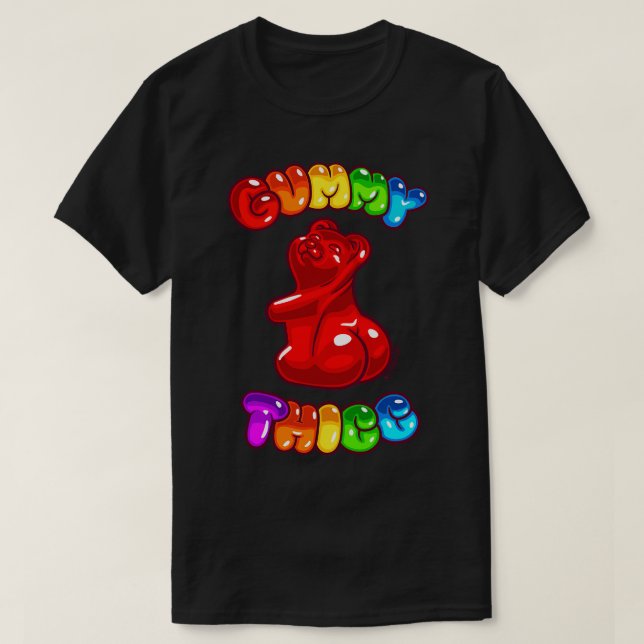 T-shirt Ours rouge gommeux avec gros cul (Design devant)