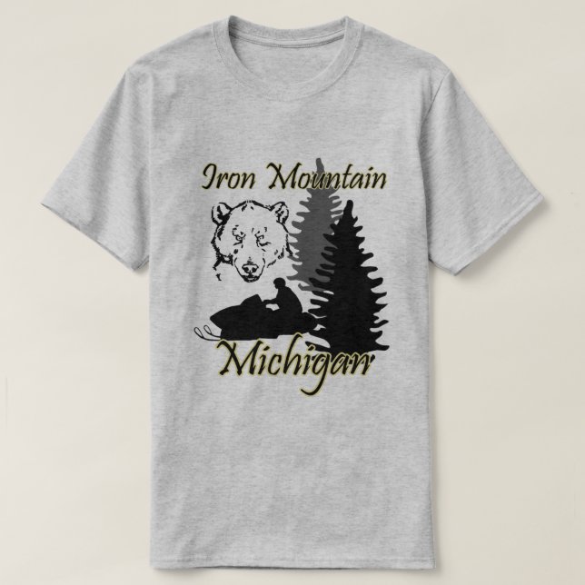 T-shirt Ours solides solubles gris de Snowmobile du (Design devant)