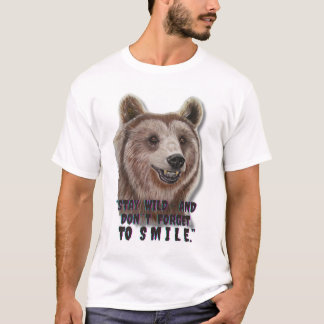 T-shirt Ours souriant - Édition blanche (Citation Stay Wil